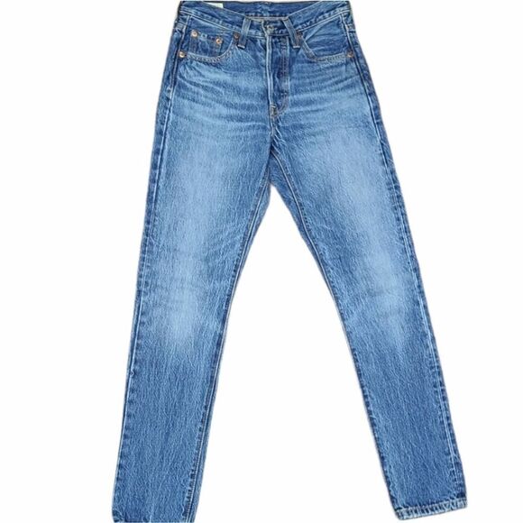 Levi's 501 Premium Skinny Blue Jeans Size Small - Picture 3 of 10